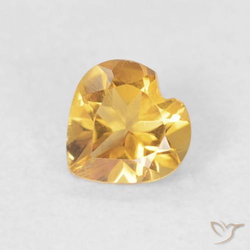 0.38ct 天然 ミディアムゴールド シトリン, 心臓, VVS