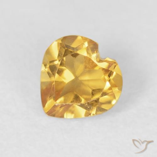 0.45ct 天然 明るいゴールド シトリン, 心臓, VVS