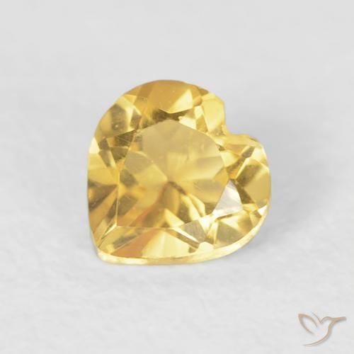 0.40ct 天然 ミディアムゴールド シトリン, 心臓, VVS