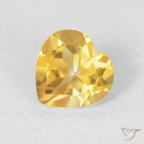 0.44ct 天然 ミディアムゴールド シトリン, 心臓, VVS