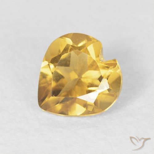 0.42ct 天然 明るいゴールド シトリン, 心臓, VVS