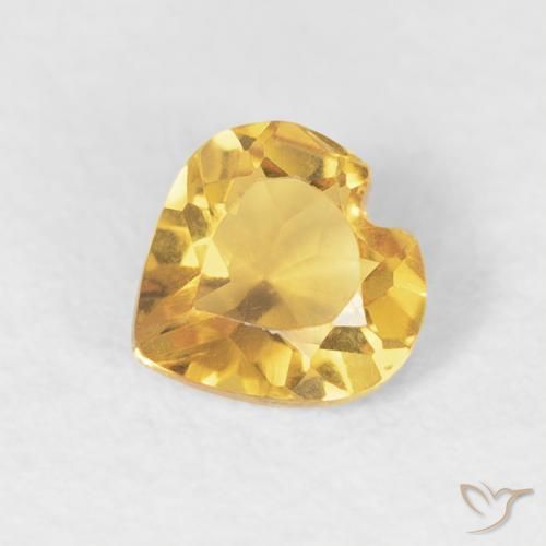 0.35ct 天然 ミディアムゴールド シトリン, 心臓, VVS