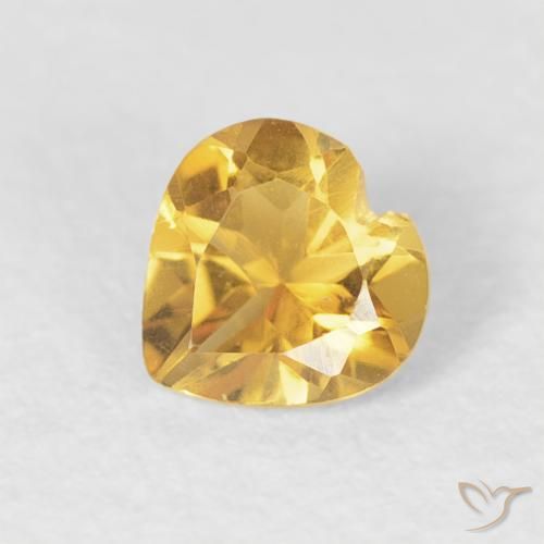 0.38ct 天然 ゴールド シトリン, 心臓, VVS