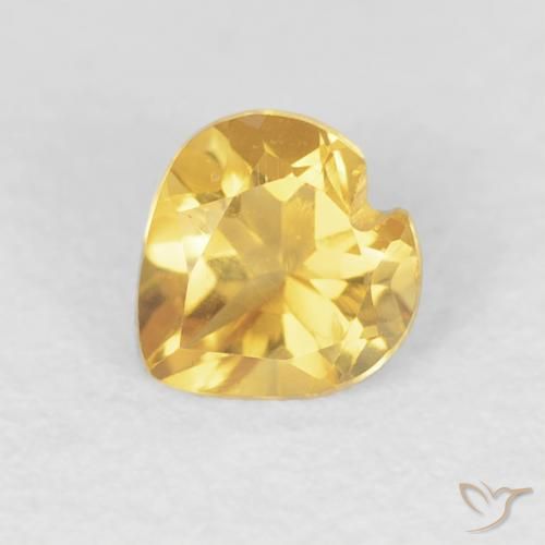 0.42ct 天然 ゴールド シトリン, 心臓, VVS