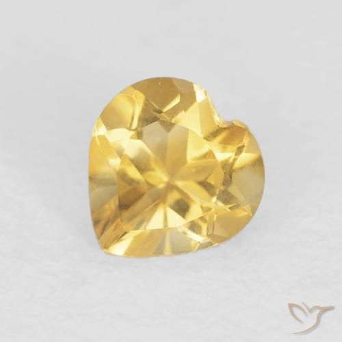 0.64ct 天然 ミディアムゴールド シトリン, 心臓, VVS