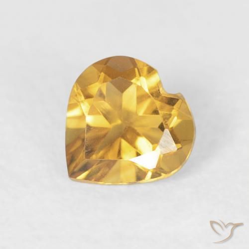 0.44ct 天然 ミディアムゴールド シトリン, 心臓, VVS