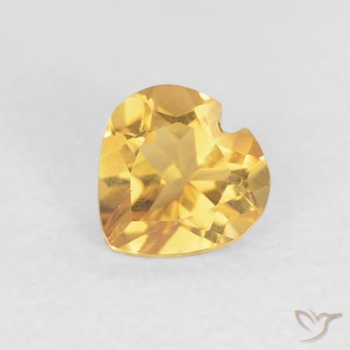0.38ct 天然 明るいゴールド シトリン, 心臓, VVS-VS