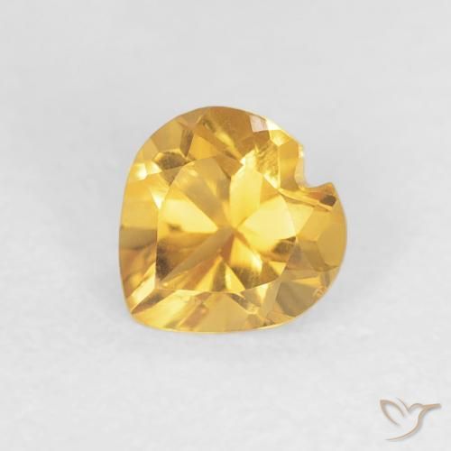 0.41ct 天然 明るいゴールド シトリン, 心臓, VVS-VS