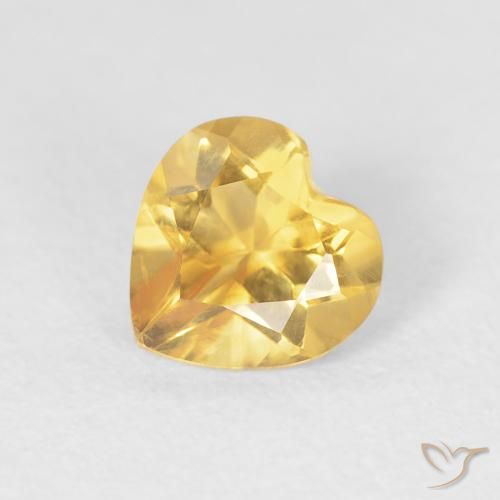 0.68ct 天然 ミディアムゴールド シトリン, 心臓, VVS-VS