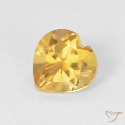 0.47ct 天然 明るいゴールド シトリン, 心臓, VVS-VS