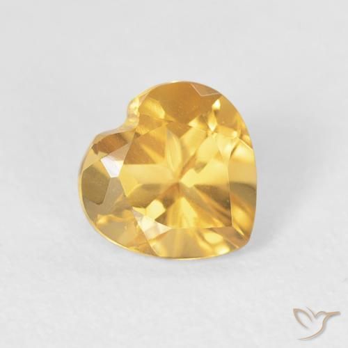 0.73ct 天然 ミディアムゴールド シトリン, 心臓, VVS-VS