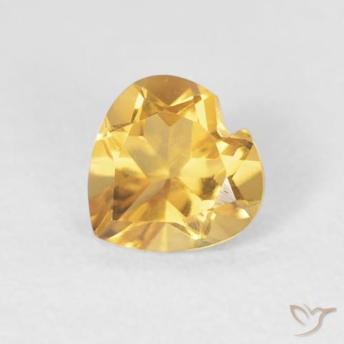 0.71ct 天然 明るいゴールド シトリン, 心臓, VVS-VS