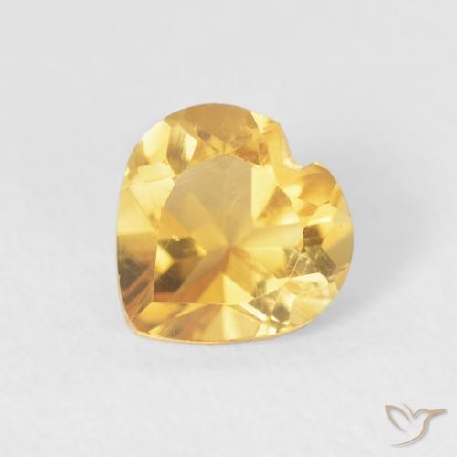 0.79ct 天然 ミディアムゴールド シトリン, 心臓, VVS-VS