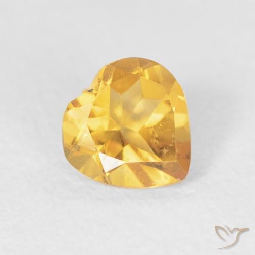 0.40ct 天然 明るいゴールド シトリン, 心臓, VVS-VS