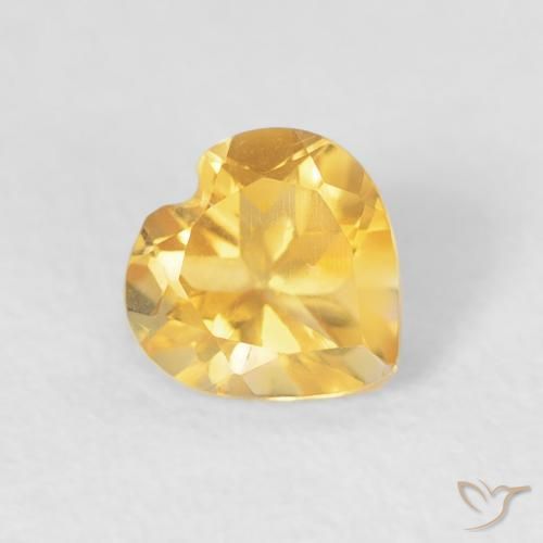 0.44ct 天然 ミディアムゴールド シトリン, 心臓, VVS-VS