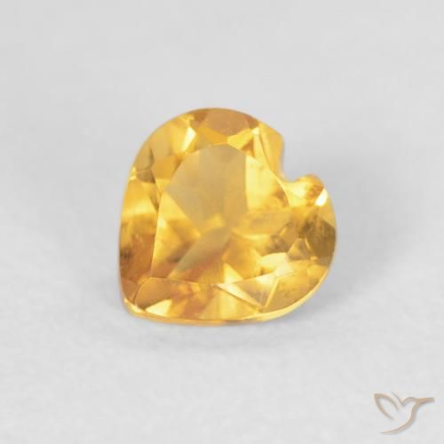 0.40ct 天然 濃いゴールデンオレンジ シトリン, 心臓, VVS-VS