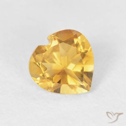 0.38ct 天然 明るいゴールド シトリン, 心臓, VVS-VS