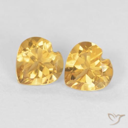 0.90ctw 天然 Medium Dark-Golden シトリン, 心臓, VS