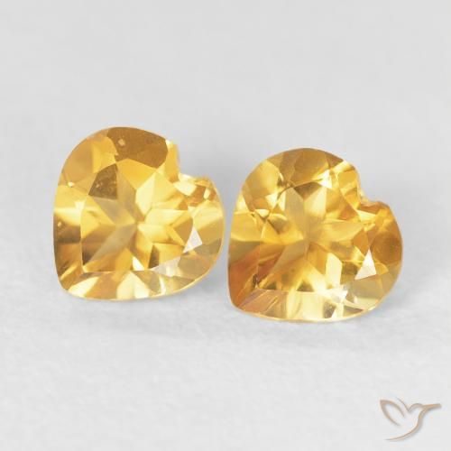 0.82ctw 天然 Medium Dark-Golden シトリン, 心臓, VVS-VS