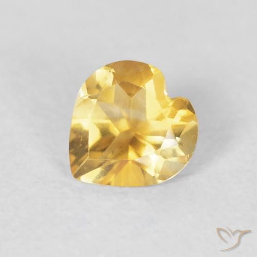 0.58ct 天然 ミディアムゴールデン シトリン, 心臓, VVS-VS