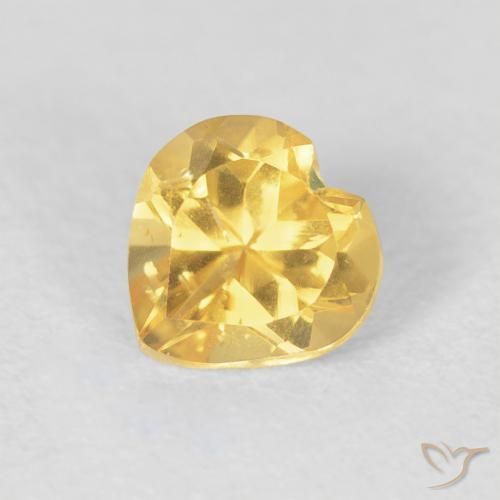 0.77ct 天然 ゴールドオレンジ シトリン, 心臓, VVS-VS