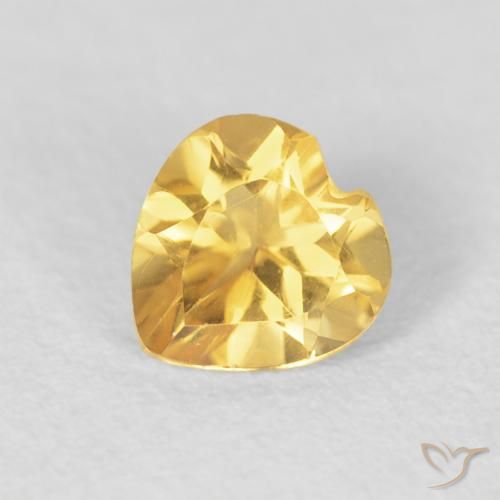 0.78ct 天然 ミディアムゴールデン シトリン, 心臓, VVS-VS
