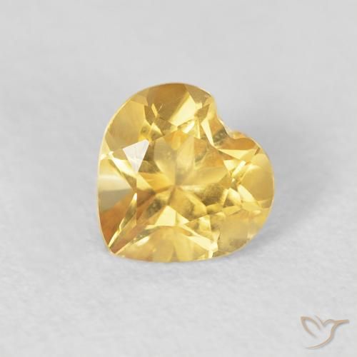 0.74ct 天然 ミディアムゴールデン シトリン, 心臓, VVS-VS