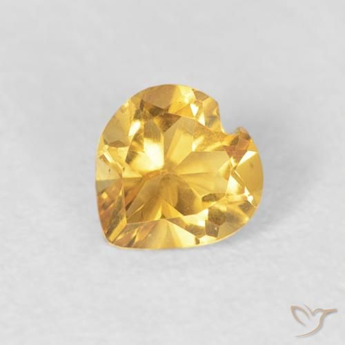 0.39ct 天然 明るいゴールド シトリン, 心臓, VVS-VS