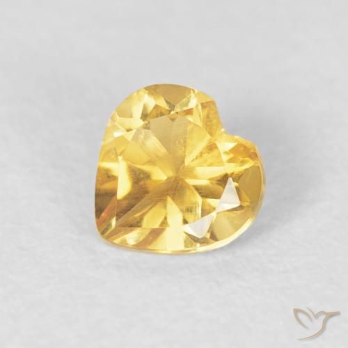 0.42ct 天然 ゴールドオレンジ シトリン, 心臓, VVS-VS