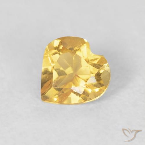 0.40ct 天然 ミディアムゴールデン シトリン, 心臓, VVS-VS
