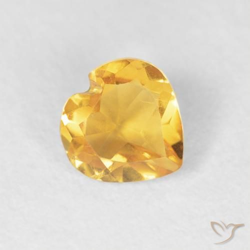 0.43ct 天然 ミディアムゴールデン シトリン, 心臓, VVS-VS
