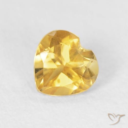 0.45ct 天然 ミディアムゴールド シトリン, 心臓, VVS-VS