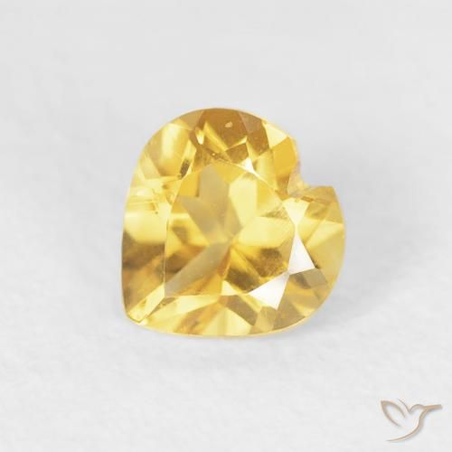 0.45ct 天然 明るいゴールド シトリン, 心臓, VVS-VS