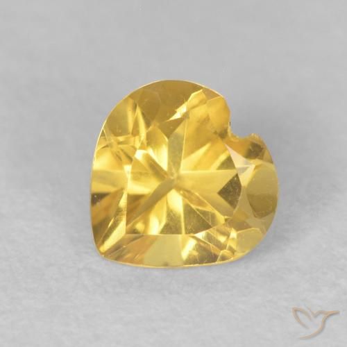 0.45ct 天然 ミディアムゴールデン シトリン, 心臓, VVS-VS
