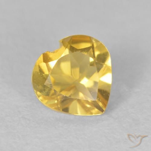 0.47ct 天然 ミディアムゴールデン シトリン, 心臓, VS