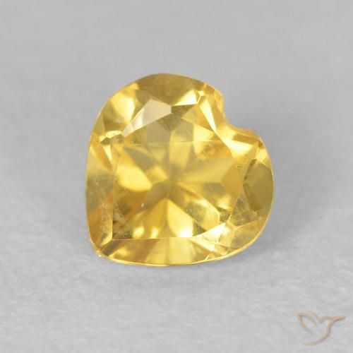 0.50ct 天然 ゴールドオレンジ シトリン, 心臓, VS