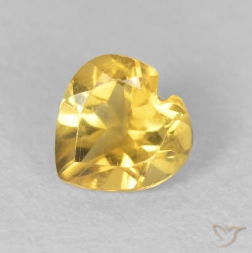 0.45ct 天然 ミディアムゴールデン シトリン, 心臓, VS