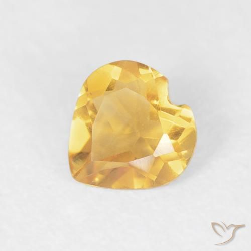 0.35ct 天然 ゴールドオレンジ シトリン, 心臓, VVS