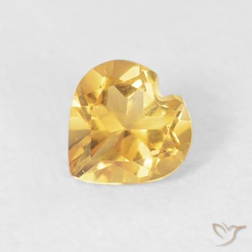 0.37ct 天然 ミディアムゴールデン シトリン, 心臓, VVS-VS
