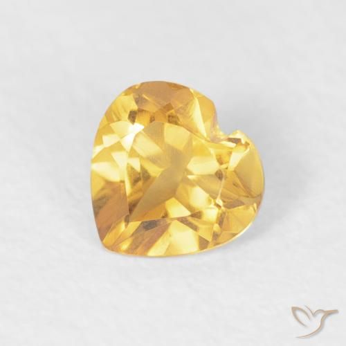 0.38ct 天然 ミディアムゴールド シトリン, 心臓, VVS
