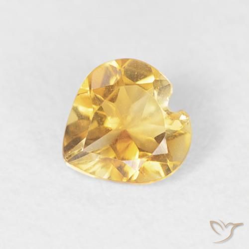 0.36ct 天然 ゴールド シトリン, 心臓, VVS