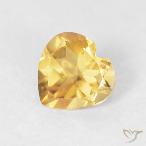 0.44ct 天然 ミディアムゴールド シトリン, 心臓, VVS