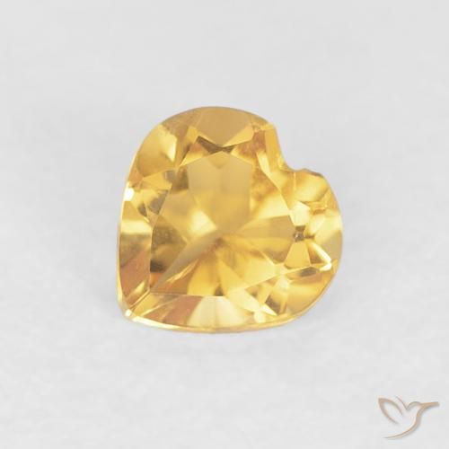 0.42ct 天然 ミディアムゴールド シトリン, 心臓, VVS