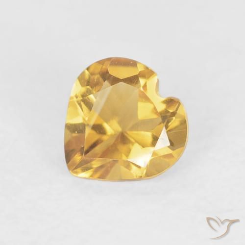 0.41ct 天然 ミディアムゴールド シトリン, 心臓, VVS