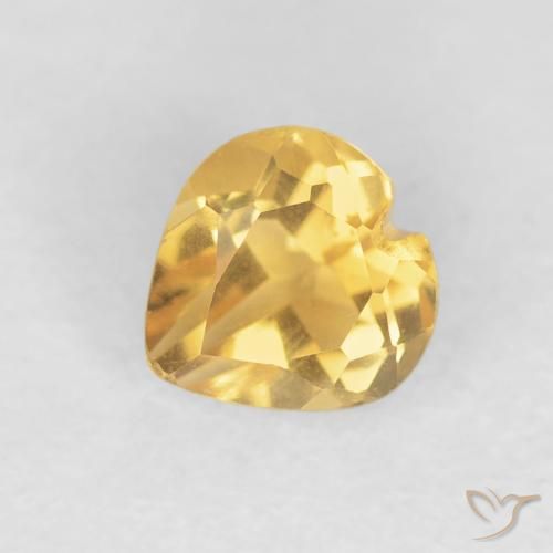0.48ct 天然 ミディアムゴールド シトリン, 心臓, VVS