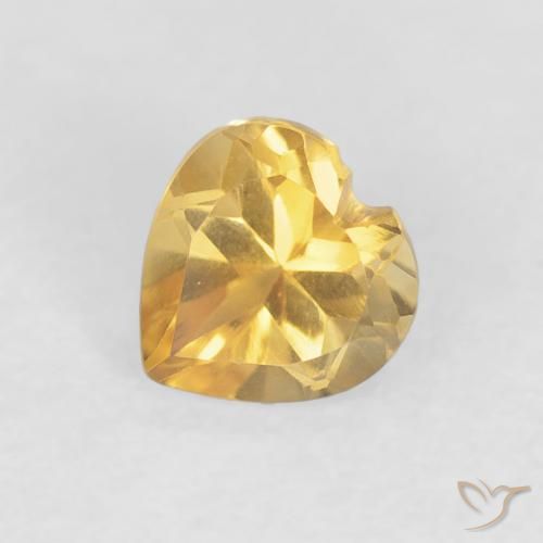 0.45ct 天然 明るいゴールド シトリン, 心臓, VVS