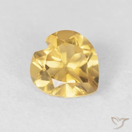0.67ct 天然 濃いゴールド シトリン, 心臓, VVS