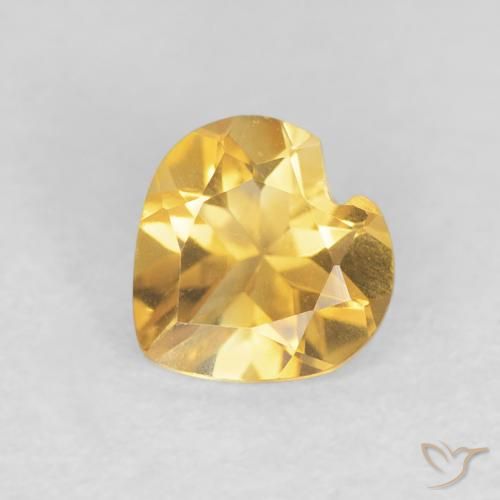 0.60ct 天然 明るいゴールド シトリン, 心臓, VVS