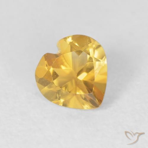 0.64ct 天然 ミディアムゴールド シトリン, 心臓, VVS