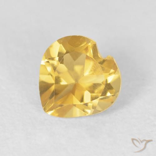 0.81ct 天然 明るいゴールド シトリン, 心臓, VVS